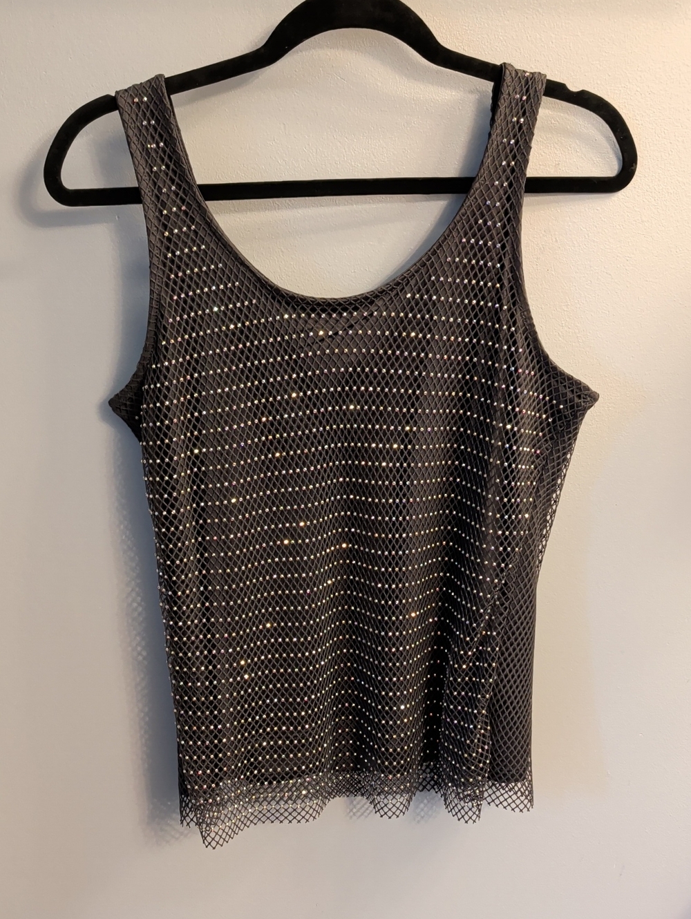 Maurices Black Sequin Mesh Tank